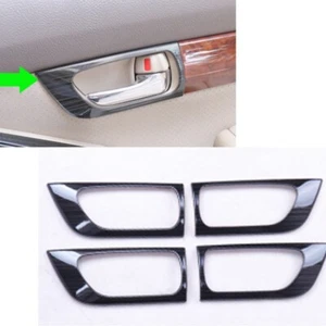 4x For Toyota Prado LC120 2003-2009 Door Inner Handle Black Stainless Trim Cover - Picture 1 of 2