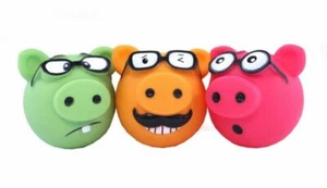 HAPPYPET 3 PACK PIGGLES VINYL SQUEAKY DOG TOYS FOR SMALL DOG PUPPY BRIGHT COLOUR - Picture 1 of 2