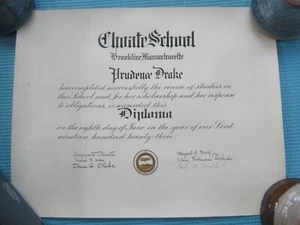 Antico Diploma 1923 - Choate School, Brookline, MA - Firmato da Augusta Choate - Foto 1 di 18