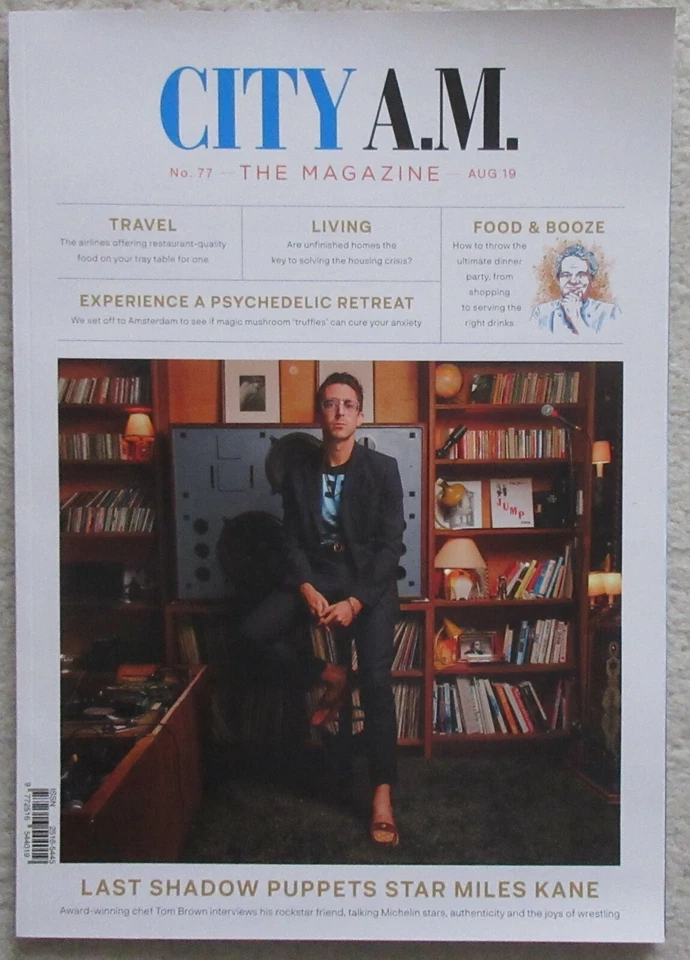 Miles Kane – Last Shadow Puppets – City A.M The magazine – July 2019 - Image 1 of 1