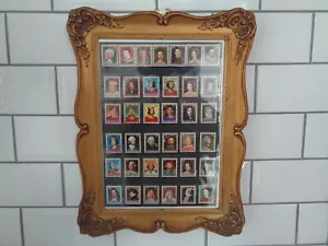 Framed set of 37 Kings and Queen Stamps BARBUDA 35c 1970s Mint Condition New - Picture 1 of 19