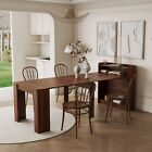 Modern Extendable Dining Table with Storage MDF Rectangular Dining Room Walnut