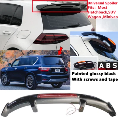 Universal Gloss Black Rear Roof Spoiler Wing w/Light Fit For Nissan Armada 2021+ - Image 1 of 4