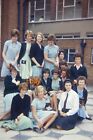 Large Format Slide - Group Of Sixth Form Schoolgirls In Uniform, 1960s