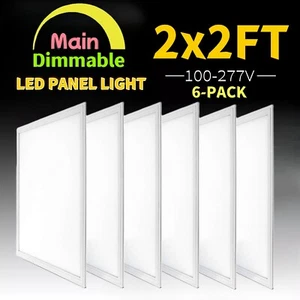6 Pack 45W LED Flat Panel Light Drop Ceiling Light Commercial Office Home 2x2 FT - Picture 1 of 11