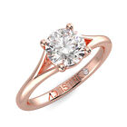Sterling Silver Engagemnet Ring Rose Gold 925 2Ct Round Cz White Women Jewelry