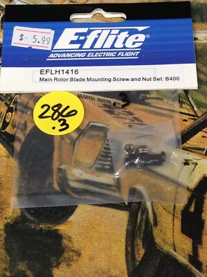 E-Flite EFLH1416 Main Rotor Blade Mounting Screw & Nut Set: B400 NIP USA Shipped - Image 1 of 3