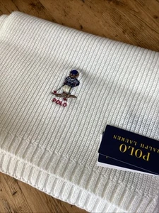 Polo By Ralph Lauren Knit Scarf With Embroidered Bear Ski Skiing NEW WITH TAGS - Picture 1 of 5