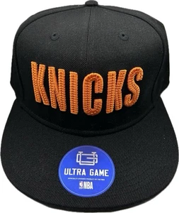 New York Knicks NBA Ultra Game Bricked Black Snapback Flatbill Hat - Size: OSFA - Picture 1 of 5