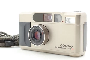 [COMO NUEVO con correa] Cámara fotográfica compacta Contax T2 Titan plateada 35 mm apuntar y disparar de JAPÓN - Imagen 1 de 12