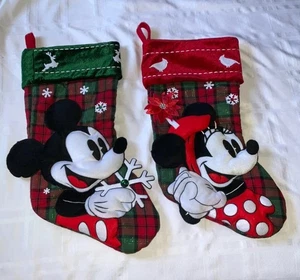 Disney Theme Park Mickey Minnie Christmas Stockings 20” 3D - Picture 1 of 19