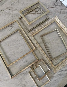 Konvolut Vintage verzierte Bilderrahmen Gold Metall Messing filigran geprägt Spitze ON - Bild 1 von 12