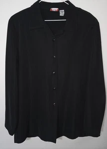 Alia Women's Black Button-up Shirt Size Large Long Sleeves - Picture 1 of 5