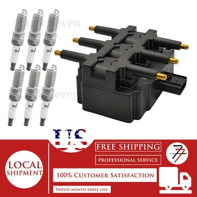 Bobina de encendido 1 pieza y bujía 6 piezas para Dodge Caravan 2001-2007 3,3 L V6 Foto 1 de 4
