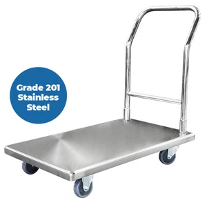 850 x 545mm Stainless Steel Platform Trolley | PFR027 - Picture 1 of 5