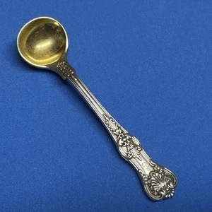Cuchara de sal maestra de plata esterlina Tiffany English King 3 1/2" - mono lavado dorado - Imagen 1 de 3