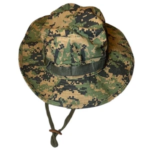 Military Boonie Hat Sun Hot Weather Type II Size 7 3/4 Camouflage Strap Outdoor - Picture 1 of 9