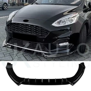 Ford Fiesta ST Line MK8 2018-2021 divisor delantero negro brillante parachoques labio aero kit - Imagen 1 de 8