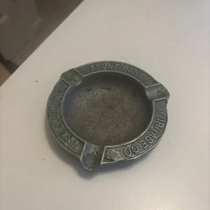 Cenicero de aluminio vintage Front Rank Furnace Company St Louis Missouri usado en excelente estado RARO - Imagen 1 de 12