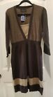 Womens Brown Sweater Dress, Size Large, Connected Apparel Brand