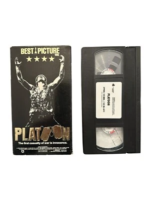 Platoon (VHS 1986) Charlie Sheen Willem Dafoe Tom Berenger (Classic War Movie) - Image 1 of 4