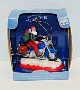 Beleuchtetes musikalisches Ornament Weihnachtsmann Motorrad - spielt "Let It Ride" - Bild 1 von 5