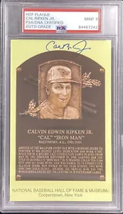 Cal Ripken Jr Signed Gold HOF Plaque Postcard Orioles Autograph PSA/DNA MINT 9 - Picture 1 of 2