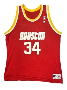Champion x NBA - Hakeem Olajuwon - Vintage Houston Rockets Jersey - size 48 - Picture 1 of 5