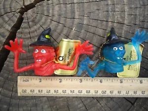 VTG Finger Wigglies Pair Red Blue Witch Halloween Novelty Nick Naks Toy Mini Fig - Picture 1 of 5