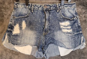 Mossimo Supply Co. Jean Shorts Size 13 High Rise Tallie Haute Cut Off Distressed - Picture 1 of 15