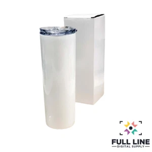 20oz Skinny Tumbler for Sublimation with Plastic Frosted Straw US SELLER (25/pk) - Picture 1 of 4