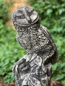 Stone owl sculpture Concrete bird statue Animal figurine Owl lover gift Yard art - Picture 1 of 7