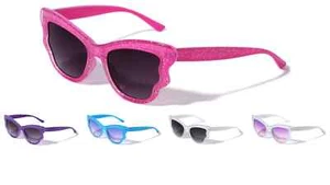 Kids Crystal Butterfly Wings with Glitter Accent Sunglasses (K832) *NEW* - Picture 1 of 8