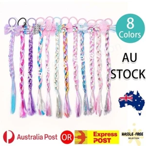 Butterfly Braided Hair Extensions Elastic Rubber Bands Bow Party - Picture 1 of 15