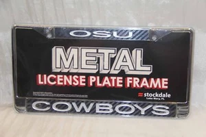 Telaio targa OSU cowboys metallo cromato/fibra di carbonio - stockdale - nuovo - Foto 1 di 1