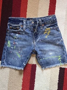 POLO RALPH LAUREN $55 Boys Paint-Splatter Sullivan Slim Denim Shorts Sz 3/3T - Picture 1 of 6