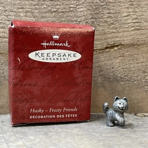 Hallmark Husky Frosty Friends Miniature Pewter Ornament 2000 Keepsake In Box Fog - Picture 1 of 7