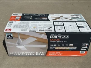 Hampton Bay Nevali 52" WiFi LED Indoor Smart Hubspace Ceiling Fan Remote - White - Picture 1 of 4