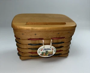 Longaberger Woven Traditions Rezeptkorb zum Binden auf Holzhandwerk Deckel 1998 - Bild 1 von 15