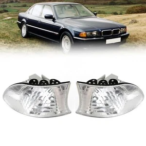 Corner Lights Parking Lamps Pair For BMW 7-Series E38 99~2001 White S11 - Picture 1 of 12