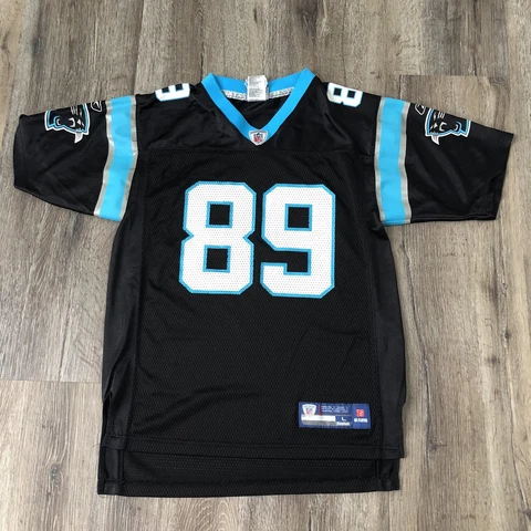 Carolina Panthers Steve Smith #89 NFL Reebok Black Jersey Youth L Womens S Cover