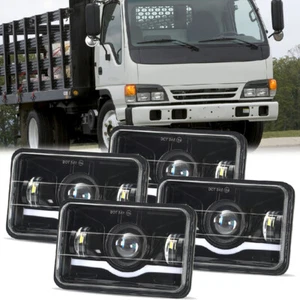 4PCS For Isuzu NQR NPR NPR-HD 4x6'' LED Headlights Hi/Lo Beam DRL Headlamp Bulbs - Foto 1 di 9