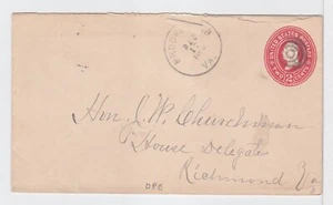 TurtlesTradingPost- Brookwood, Virginia DPO 1896 Hand Target Cancel - Picture 1 of 2