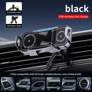 Car Air Vent Wireless Charger Mount 15W for Samsung Z Fold and For Flip Phones - Picture 1 of 12