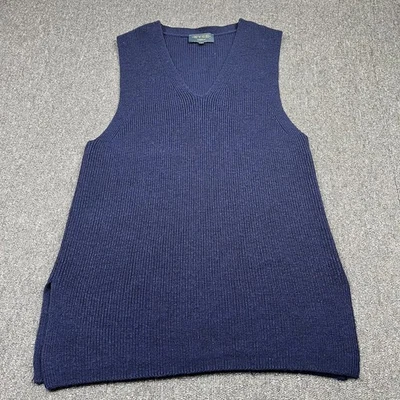 Wyse London Jumper Womens Medium Navy Merino Wool Sleeveless Layering Vest - Image 1 of 4