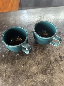 fiestaware coffee mugs Soup 18oz Lot 2 Deep Teal Homer Laughlin - Picture 1 of 5