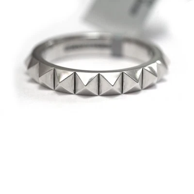 David Yurman Uomo Argento Sterling 4mm Piramide Fedina Misura 10 Nuovo Originale - Immagine 1 di 4