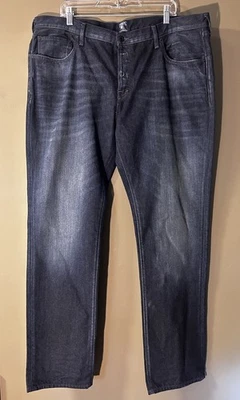 Jeans masculino PRPS 42x34 fino reto grande alto silencioso luxo azul denim algodão - Imagem 1 de 4