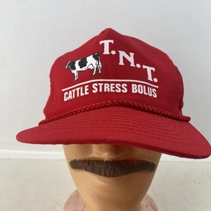 Cappello camionista vintage TNT bolo stress bolo berretto snapback rosso allevatore agricoltore ag - Foto 1 di 9