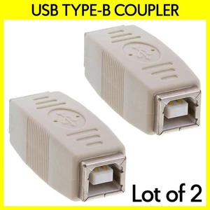 2PCS USB Printer Cable Coupler B Female to B Female Adapter Connector Converter - Picture 1 of 3